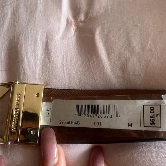 Michael Kors Tan Belt with Gold Buckle - Picture 3 of 3